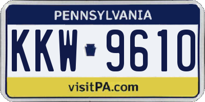 PA license plate KKW9610