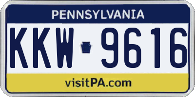 PA license plate KKW9616
