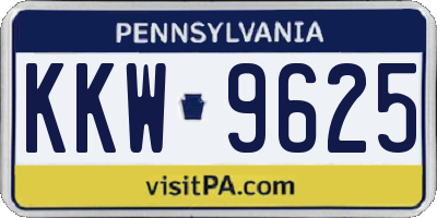 PA license plate KKW9625