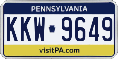 PA license plate KKW9649