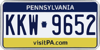 PA license plate KKW9652