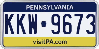 PA license plate KKW9673