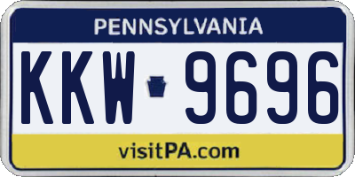 PA license plate KKW9696