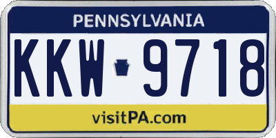 PA license plate KKW9718