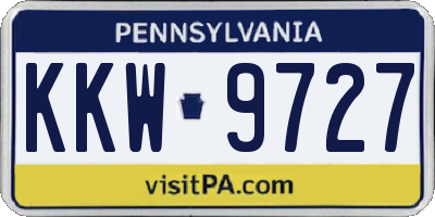 PA license plate KKW9727