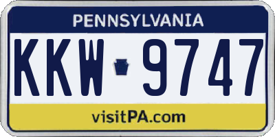 PA license plate KKW9747
