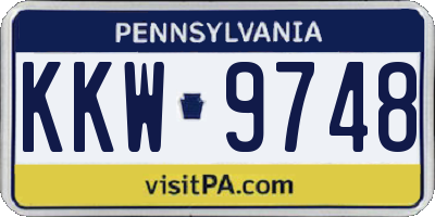 PA license plate KKW9748