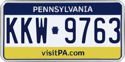 PA license plate KKW9763