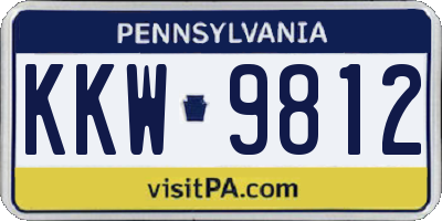 PA license plate KKW9812