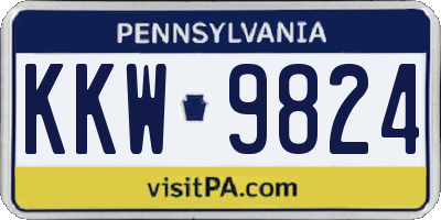 PA license plate KKW9824
