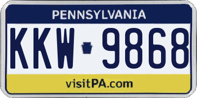 PA license plate KKW9868