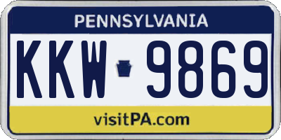 PA license plate KKW9869