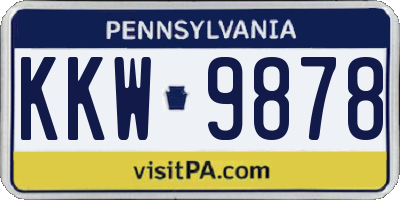 PA license plate KKW9878