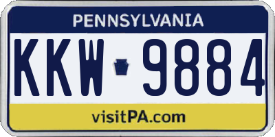 PA license plate KKW9884