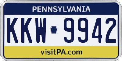 PA license plate KKW9942