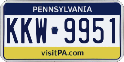 PA license plate KKW9951