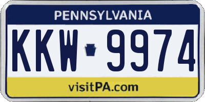 PA license plate KKW9974