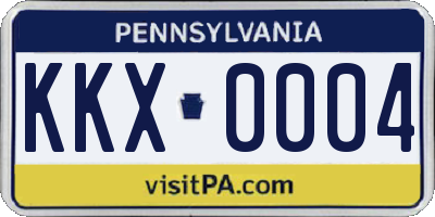 PA license plate KKX0004