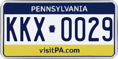 PA license plate KKX0029