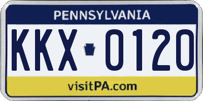 PA license plate KKX0120