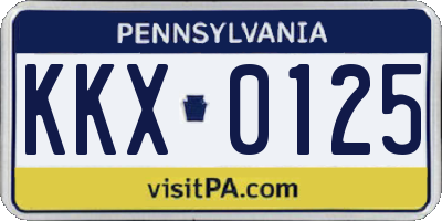 PA license plate KKX0125