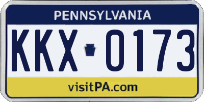 PA license plate KKX0173