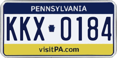 PA license plate KKX0184