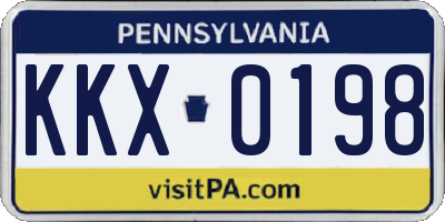 PA license plate KKX0198