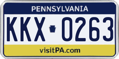 PA license plate KKX0263