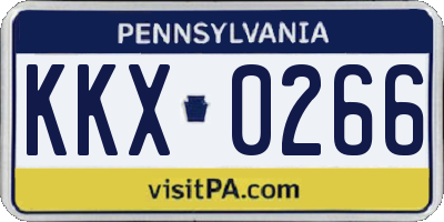 PA license plate KKX0266