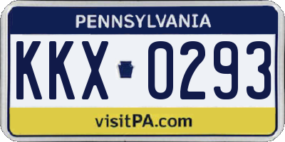 PA license plate KKX0293