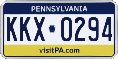 PA license plate KKX0294