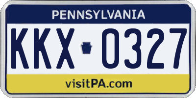 PA license plate KKX0327