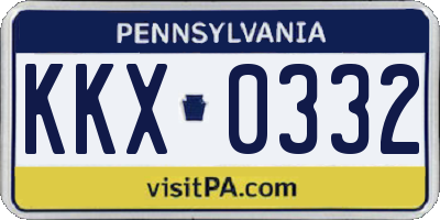 PA license plate KKX0332