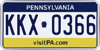 PA license plate KKX0366