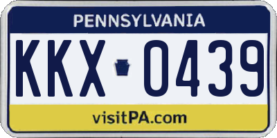 PA license plate KKX0439