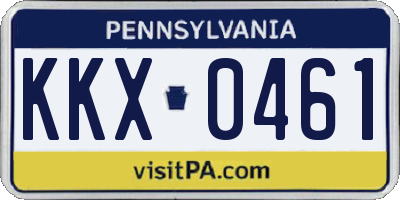 PA license plate KKX0461