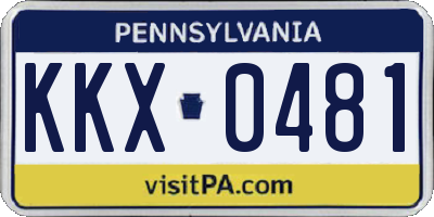 PA license plate KKX0481