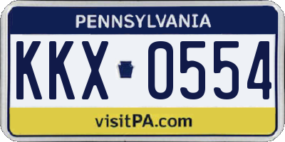 PA license plate KKX0554