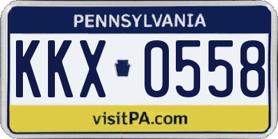 PA license plate KKX0558