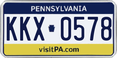 PA license plate KKX0578