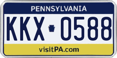 PA license plate KKX0588