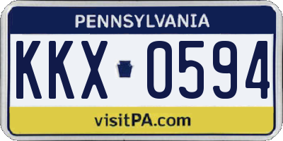 PA license plate KKX0594