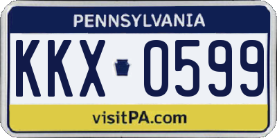 PA license plate KKX0599