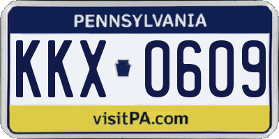 PA license plate KKX0609