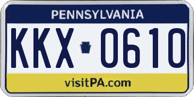 PA license plate KKX0610