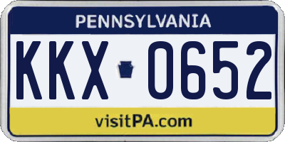 PA license plate KKX0652