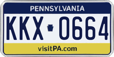 PA license plate KKX0664