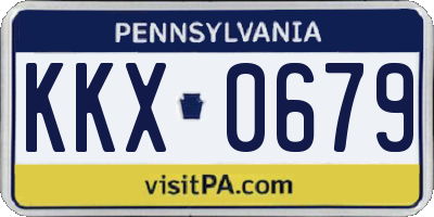 PA license plate KKX0679
