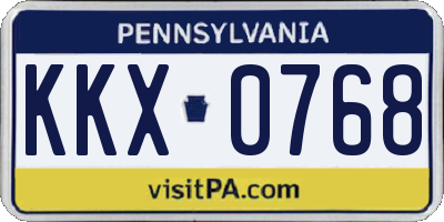 PA license plate KKX0768